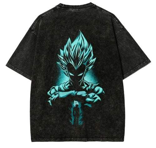 Anime Dragon Ball Z Vegeta Majin Casual Oversized T-Shirt Harajuku